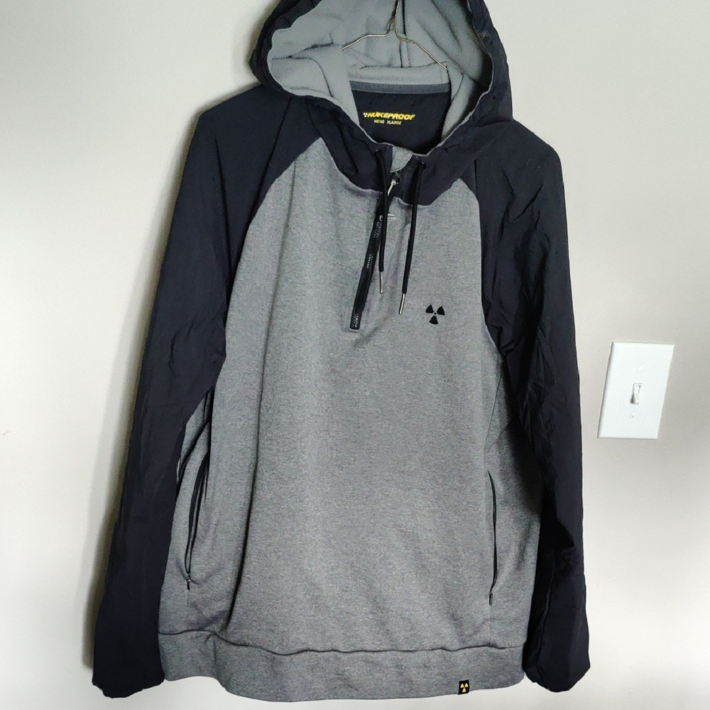 Gray and Black Hooded Sweatshirt